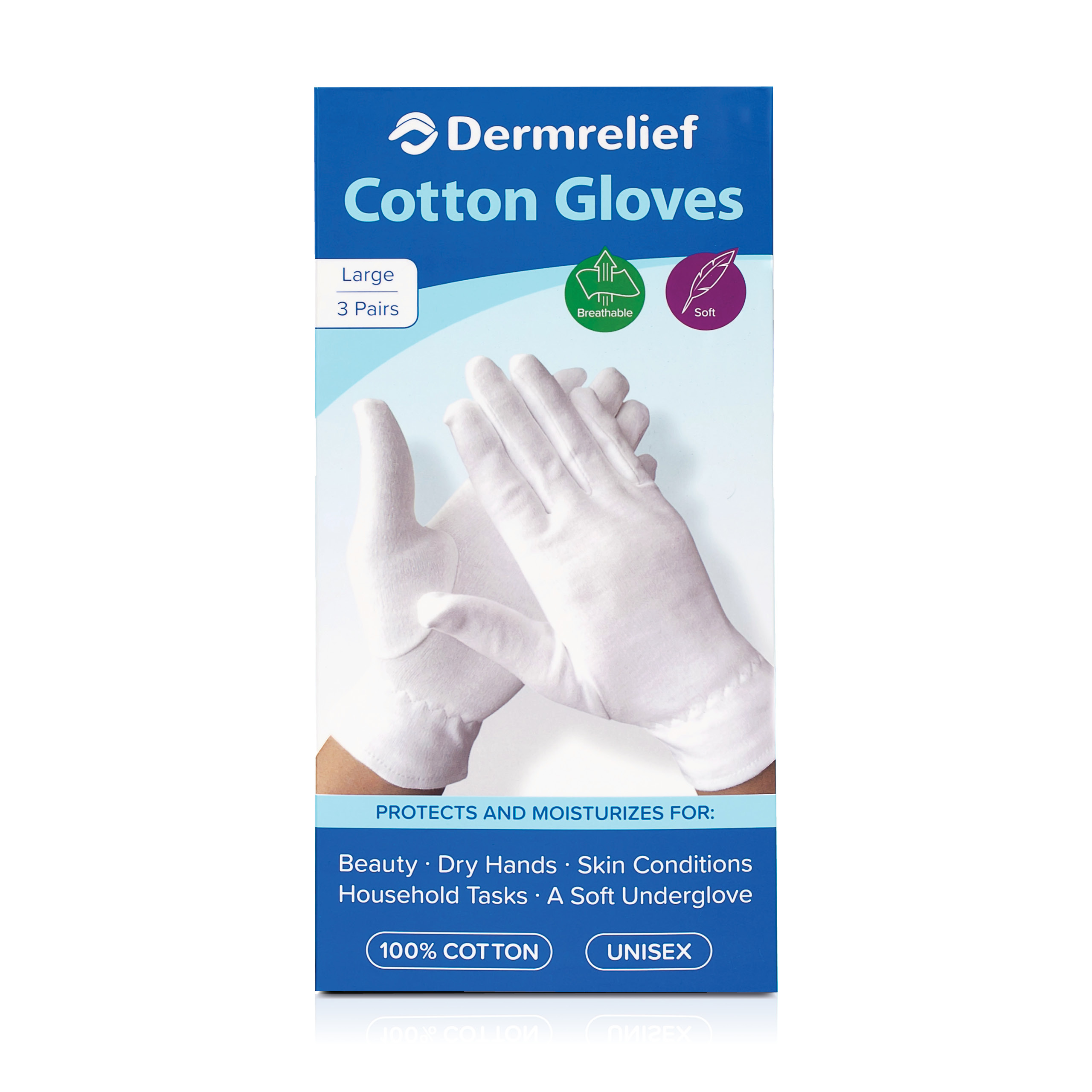 Cottonique Hypoallergenic Gloves (3 pairs/pack, Size: S